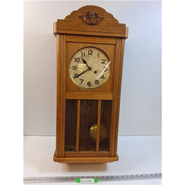 Mauthe Vintage Wall Clock - 30" x 13" x 6" - PICK UP ONLY
