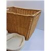 Image 4 : Large Wicker Basket - 24" x 15" x 17" & (2) Knitted Baskets - PICK UP