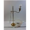 Image 1 : Brass Style Lamp - Works - w/White Glass Shade (Does Not Fit Lamp)- 24" x 12" - PICK UP