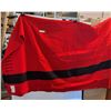 Image 1 : Hudsons Bay Co Red & Black Wool Blanket - 89" x 90"