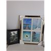 Image 8 : (2) Picture Frames, Wall Decor, Skip-Bo Card Game, Kitchen Knife Block,  Decorative Glass Vases, Mis