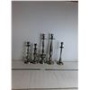 Image 1 : (5) Silver-Plated Candlesticks up to 19" Tall