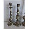 Image 2 : (5) Silver-Plated Candlesticks up to 19" Tall