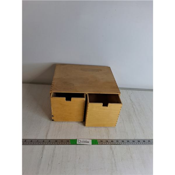 Homemade Wooden Filing Box  With Drawers14x11x7"