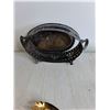 Image 2 : Vintage Silver Plated Sugar Bowl and (2) Spoons & Larger Bottomless Dish Holder