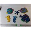 Image 1 : Ocean Life Wall Ornaments Up to 9.75"