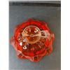 Image 2 : Ruffled Orange Glass Candy Dish 7.5"