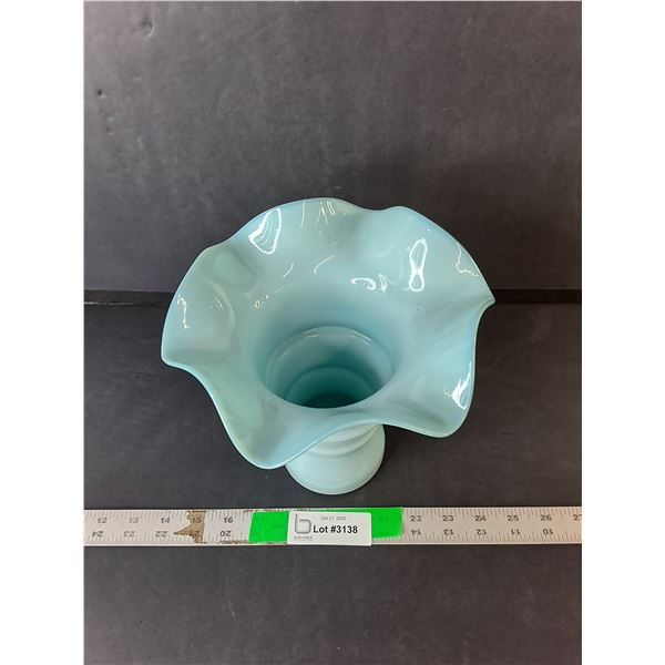 Alta Style Mik Glass Ruffled Vase 8.25" Tall