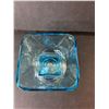 Image 2 : Turquoise Square Glass Candy Dish 5.75"