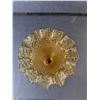 Image 2 : Ruffled Amber Glass Vase 6.5" Tall