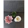 Image 2 : Glass Lot- (2) Vases Up to 9" and Handkerchief Dish