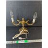 Image 1 : Bronze Lamp 11" Tall- Powers On, One Bulb Working