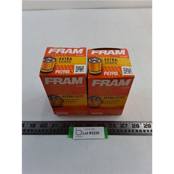 (2) Fram PH3980 Oil Filters - Unused