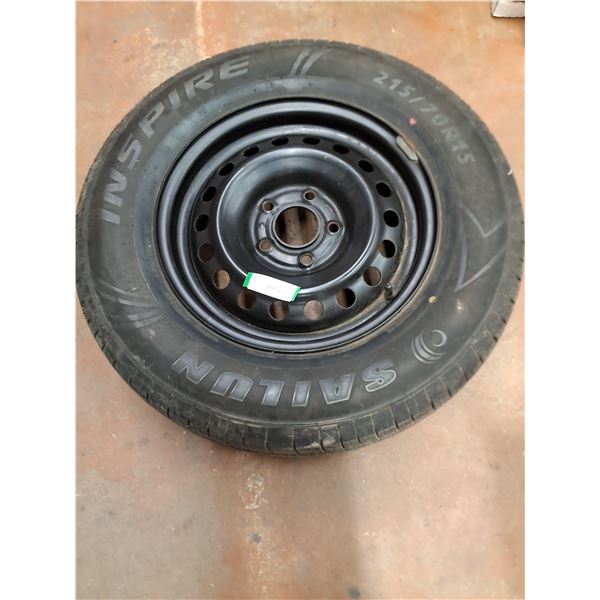 ** Inspire Sailun Tire on Rim 215/70R15 - Bolt Pattern Size 4-1/2" - PICK UP ONLY