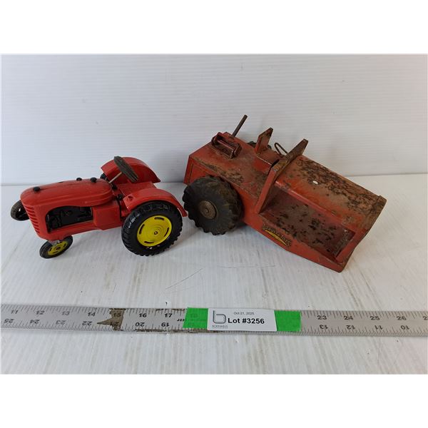 Model Plastic Tractor & Metal Scraper