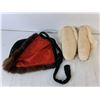 Image 2 : Fur Trapper Style Hat & Child Moccasins- Approx. Size 13