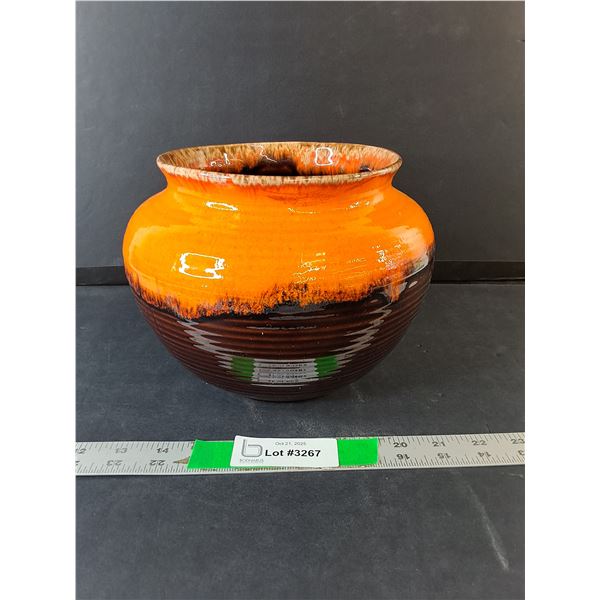 Glazed Pottery Vase 7" Tall