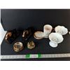 Image 1 : Buffalo Bookends, Glass Candleholders, Ashtrays