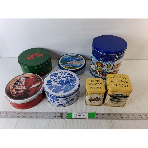 (7) Decorative Tins Up to 7.5"