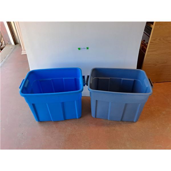 **(2)  Rubbermaid Plastic Storage Totes 21" x 15" x 16", Cannot Ship