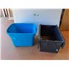 Image 1 : **(2) Plastic Storage Totes 24" x 17" x 15", Cannot Ship, Some Damage, As Is
