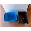 Image 2 : **(2) Plastic Storage Totes 24" x 17" x 15", Cannot Ship, Some Damage, As Is