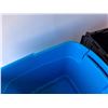 Image 3 : **(2) Plastic Storage Totes 24" x 17" x 15", Cannot Ship, Some Damage, As Is