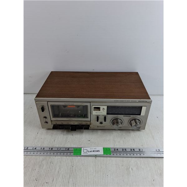 Vintage Sanyo Stereo Cassette Deck - Powers On, As Is