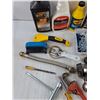 Image 3 : Caulking Gun, Scraper,Pipe Wrench, Screws, Trailer Hitch Ball, Power Steering Fluid, Misc Hardware