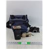 Image 1 : Samsung Digital Camera, Ricoh KR10 Film Camera - As Is, Camera Bag