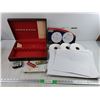 Image 1 : Cutlery Box, (2) Smoke Alarms, Folding Knife, Flashlight, Various Size Paper