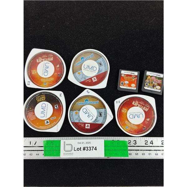 Sony PSP Game Discs - Star Wars, The Karate Kid, Little Big Planet, Nintendo DS Cartridges