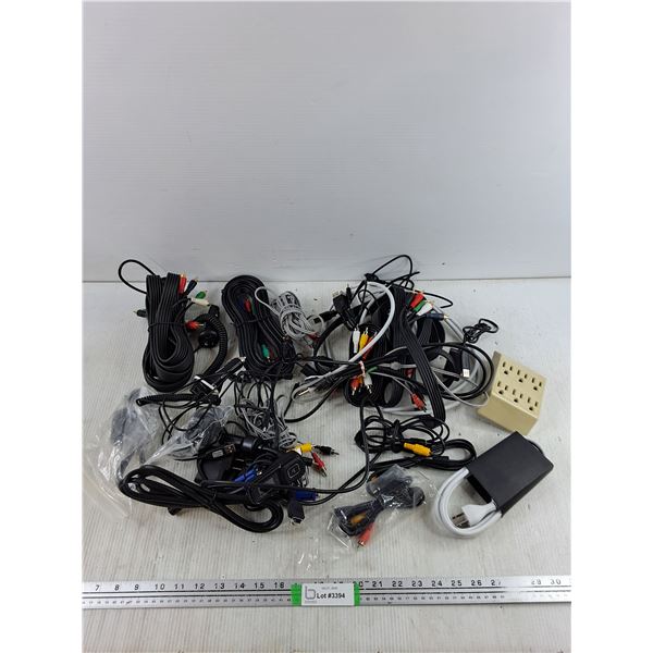 Various Tv Cords, Power Outlets, 12V Adapters, Misc