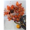 Image 2 : Halloween Wreath, Pumpkin Ornament, Garden Hose - Approximately 13ft - PICK UP ONLY
