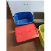 Image 2 : **(4) Plastic Storage Totes 15" x 24" x 18", Cannot Ship