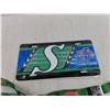 Image 2 : Saskatchewan Roughriders Front License Plate, Pilsner Neck Keychain