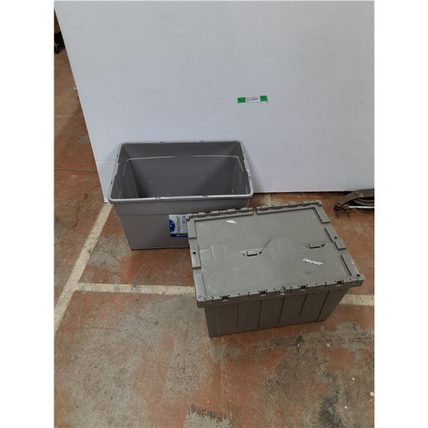 **(2) Plastic Storage Totes 22" x 16" x 13", Cannot Ship