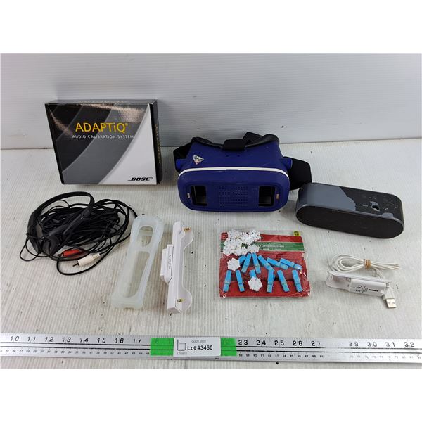Bose Adaptiq Headphones, Smartphone VR Helmet, Portable Speaker, Clothespins, Misc