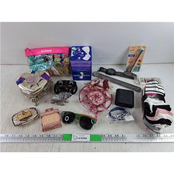 Digital Watch, Belt Buckle, Sunglasses, Socks, Dream Catcher, Voyage Joystick, Misc