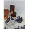 Image 3 : Footed Wooden Bowl, Ink Cartridges, Various CDs, Saskatchewan Pool Bottle