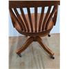 Image 4 : * Vintage Quarter-Cut Oak Rolling Desk Chair - Pickup Only