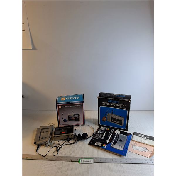 "Citizen" Mini Portable AM/ FM Cassette Recorder With Case and Head Phones/"Mecca" Am/ Fm  Cassette