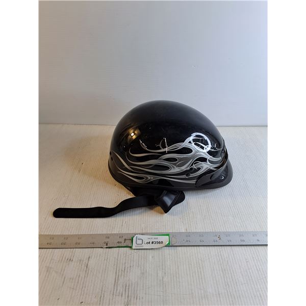 Motorcycle Helmet (Half Helmet Style With Snap On Visor)) -  Adult Size Large