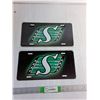 Image 1 : (2) Saskatchewan Roughrider Plates 12x6