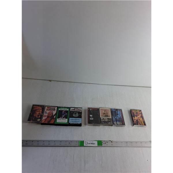 (8) Cassettes: Willie Nelson, Neil Young, Leonard Cohen