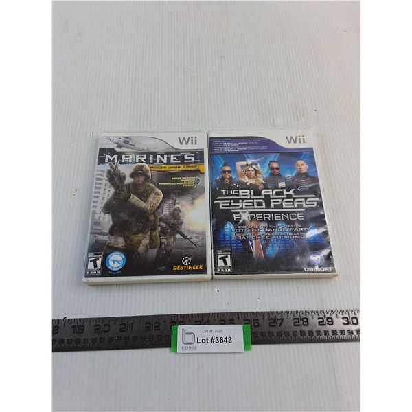 (2) Nintendo Wii Games (Marines, Black Eyed Peas)