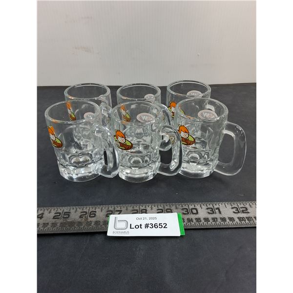 (6) A&W Baby Glass Mugs