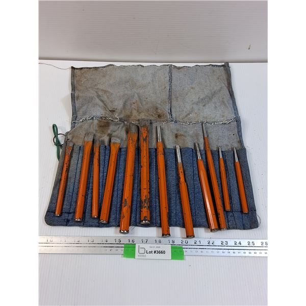 (12) Chisels & Punches in Jean Organizer
