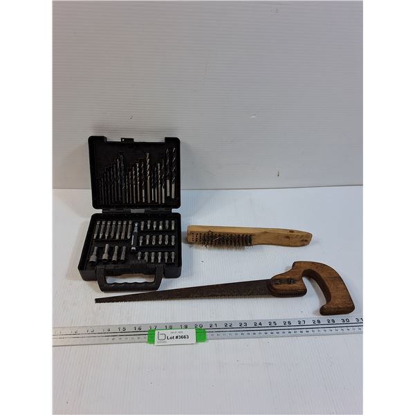 Drill Bits & Screwdriver Set, Saw, Welding Wire Brush