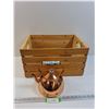 Image 1 : Wooden Crate - 18" x 9.5" x 12" & Copper Style Kettle